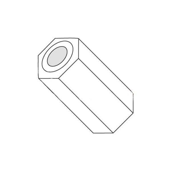 Newport Fasteners Hex Spacer, #6 Screw Size, Natural Nylon, 3/4 in Overall Lg, 0.14 in Inside Dia, 1000 PK 423842 - main